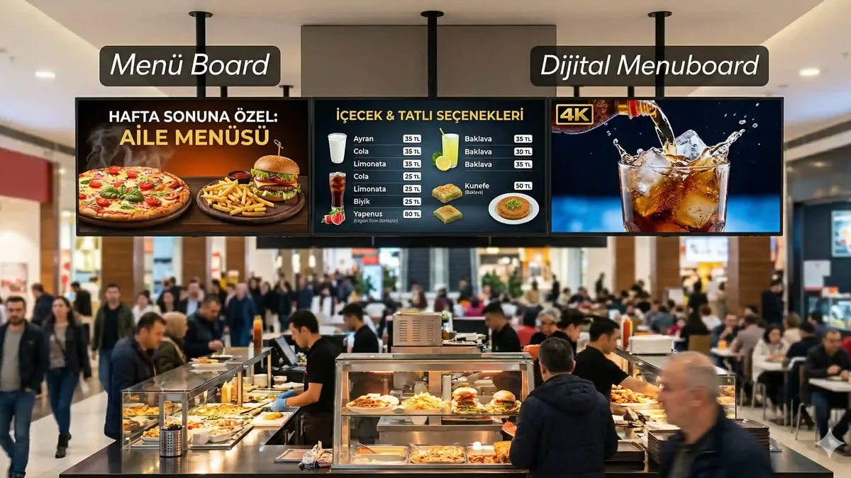 Ankara AVM Food Court'larında Dijital Menü Board Kullanımı