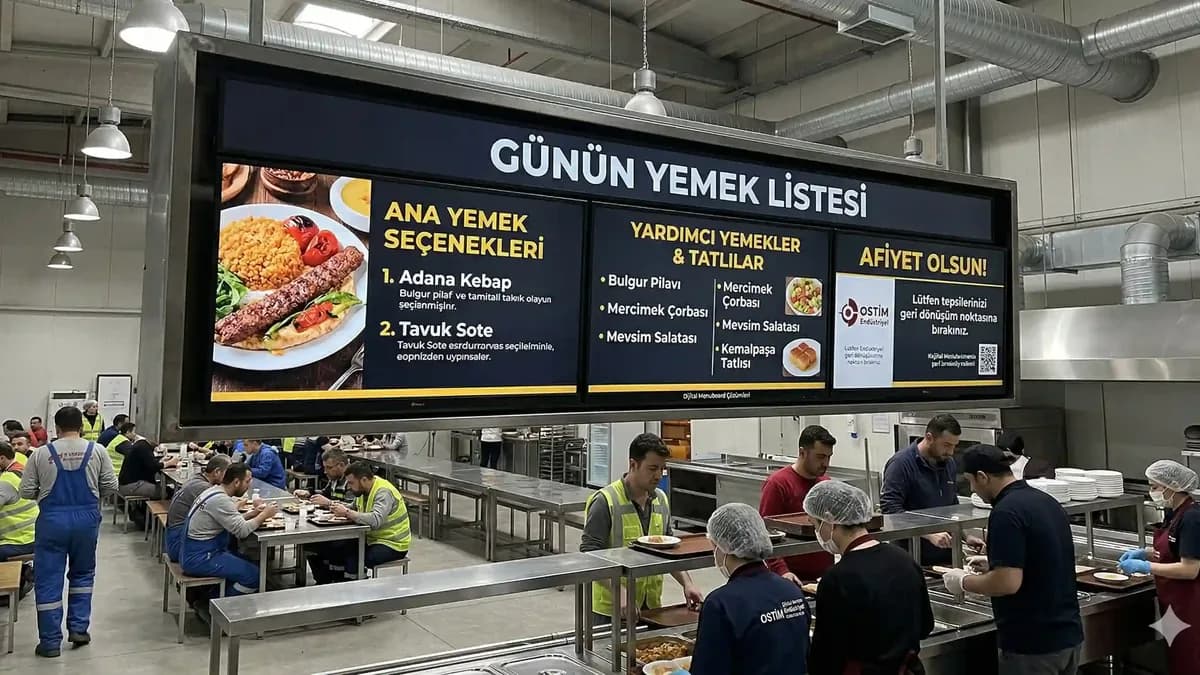 Ostim ve İvedik Fabrika Yemekhanelerinde Dijital Menü Board Kullanımı