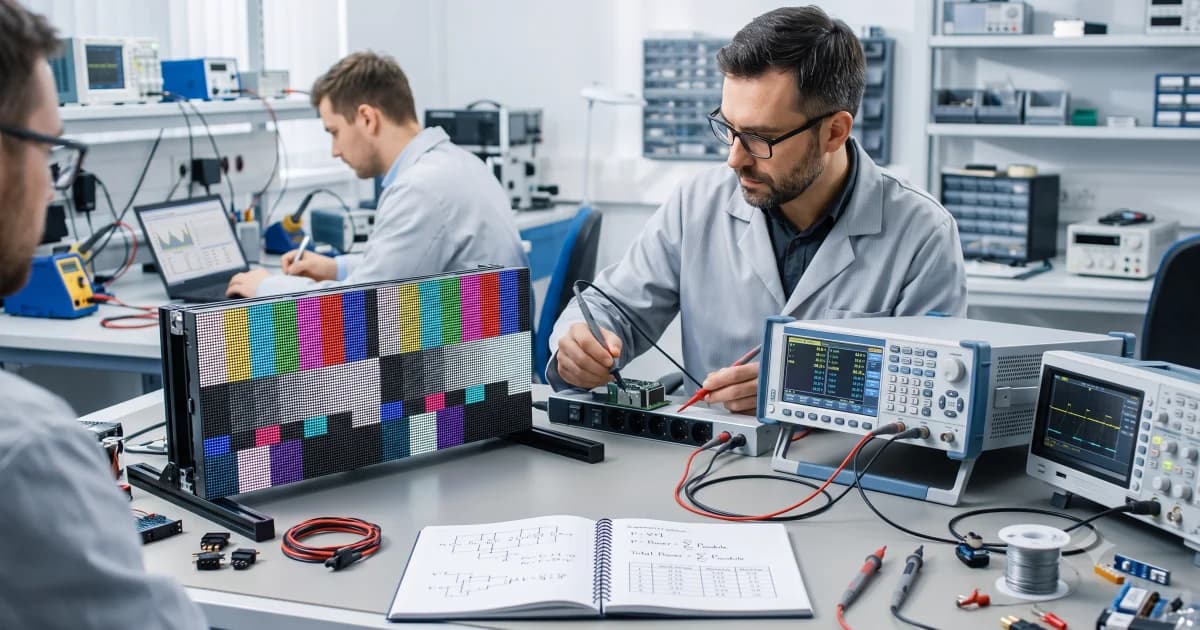 LED ekran güç tüketimi, watt, kW ve kWh hesaplama görseli