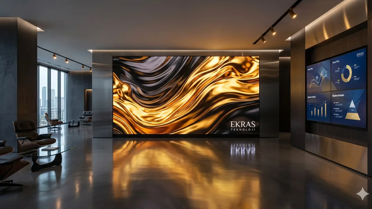 Söğütözü showroom iç mekan LED ekran ve videowall kurulumu