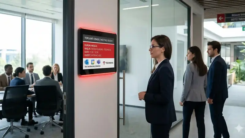 Bilkent Cyberpark ve ODTÜ Teknokent Ofislerinde Verimlilik: Toplantı Odası Bilgi Ekranları ile Rezervasyon Karmaşasına Son