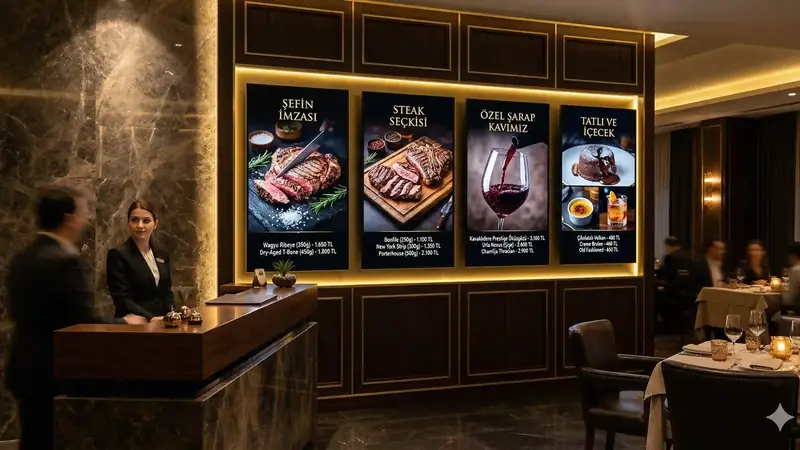 Çayyolu ve Ümitköy Restoranlarında Premium Menü Board Çözümleri