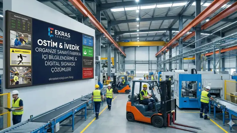 Ostim ve İvedik Organize Sanayi İçin Digital Signage: Fabrika İçi Bilgilendirme