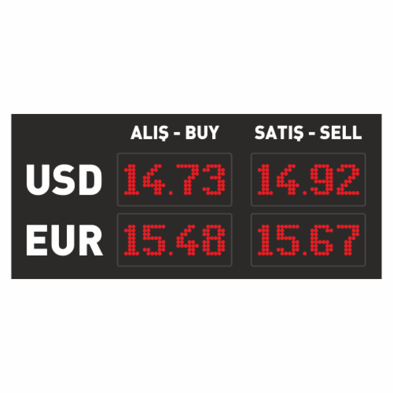 Döviz Kuru Panosu 50x65CM (Wifi) - Ekras Teknoloji