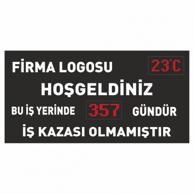 Kazasız İş Günü Panosu Sayacı 80x160CM