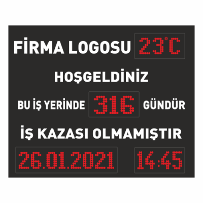 Kazasız İş Günü Tabelası - Ekras Teknoloji