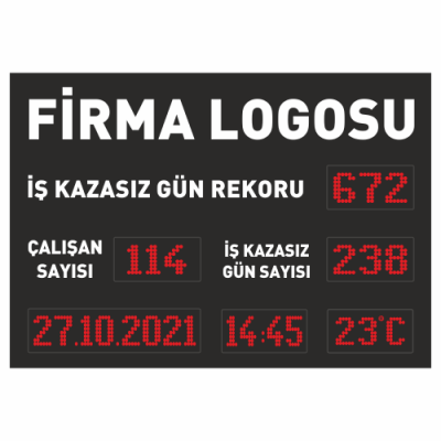 Kazasız İş Günü Panosu Sayacı 100x160CM