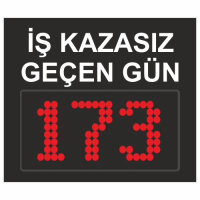 Kazasız İş Günü Panosu Sayacı 40x40CM