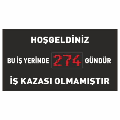 Kazasız İş Günü Panosu Sayacı 65x120CM