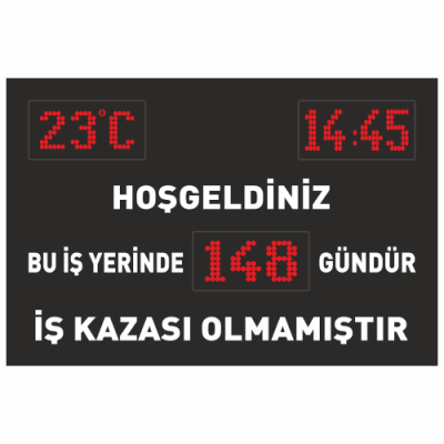 Kazasız İş Günü Panosu Sayacı 80x120CM