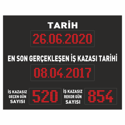 Kazasız İş Günü Panosu Sayacı 95x120CM