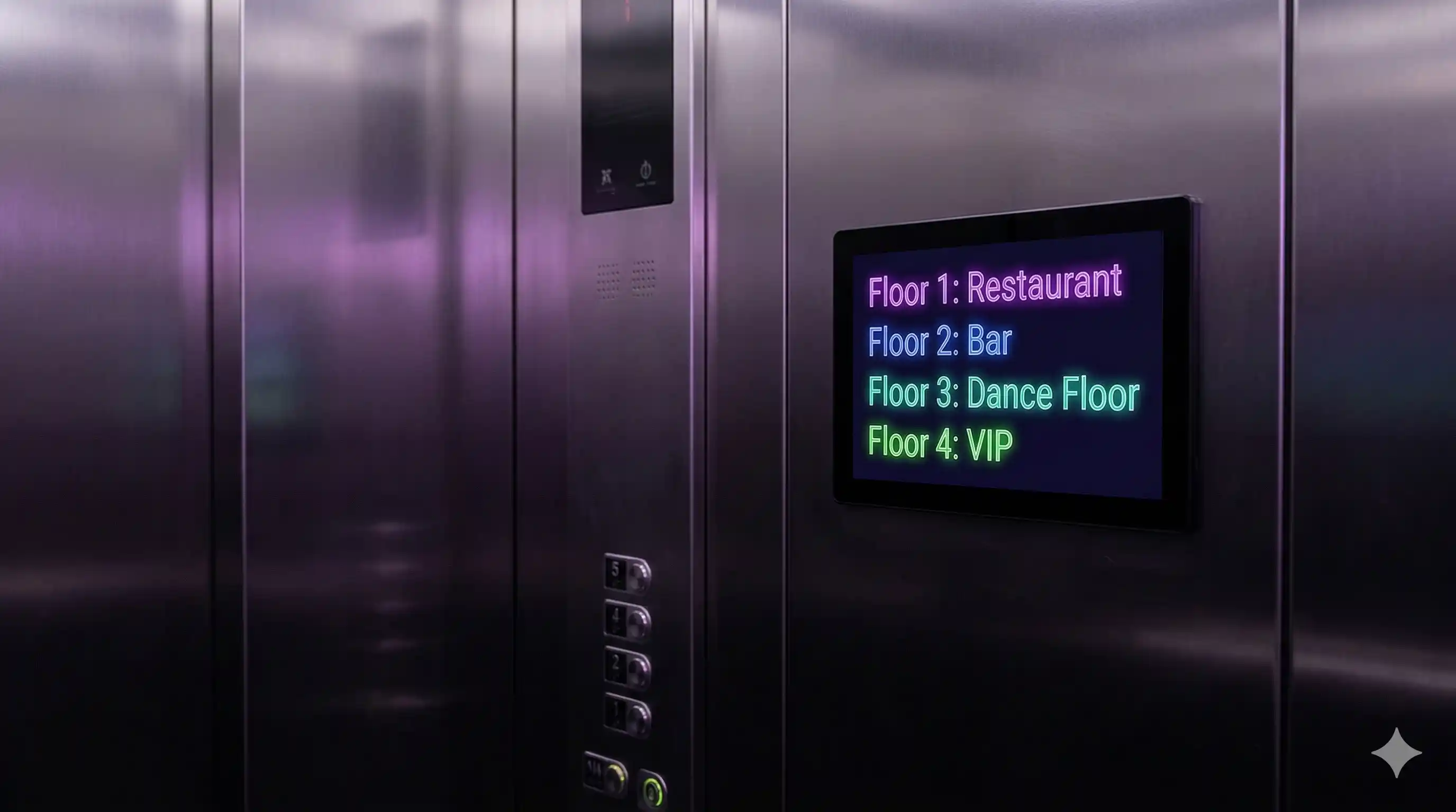 Asansör Ekranı - Eğlence ve gece hayatı mekanları için dijital ekran çözümü