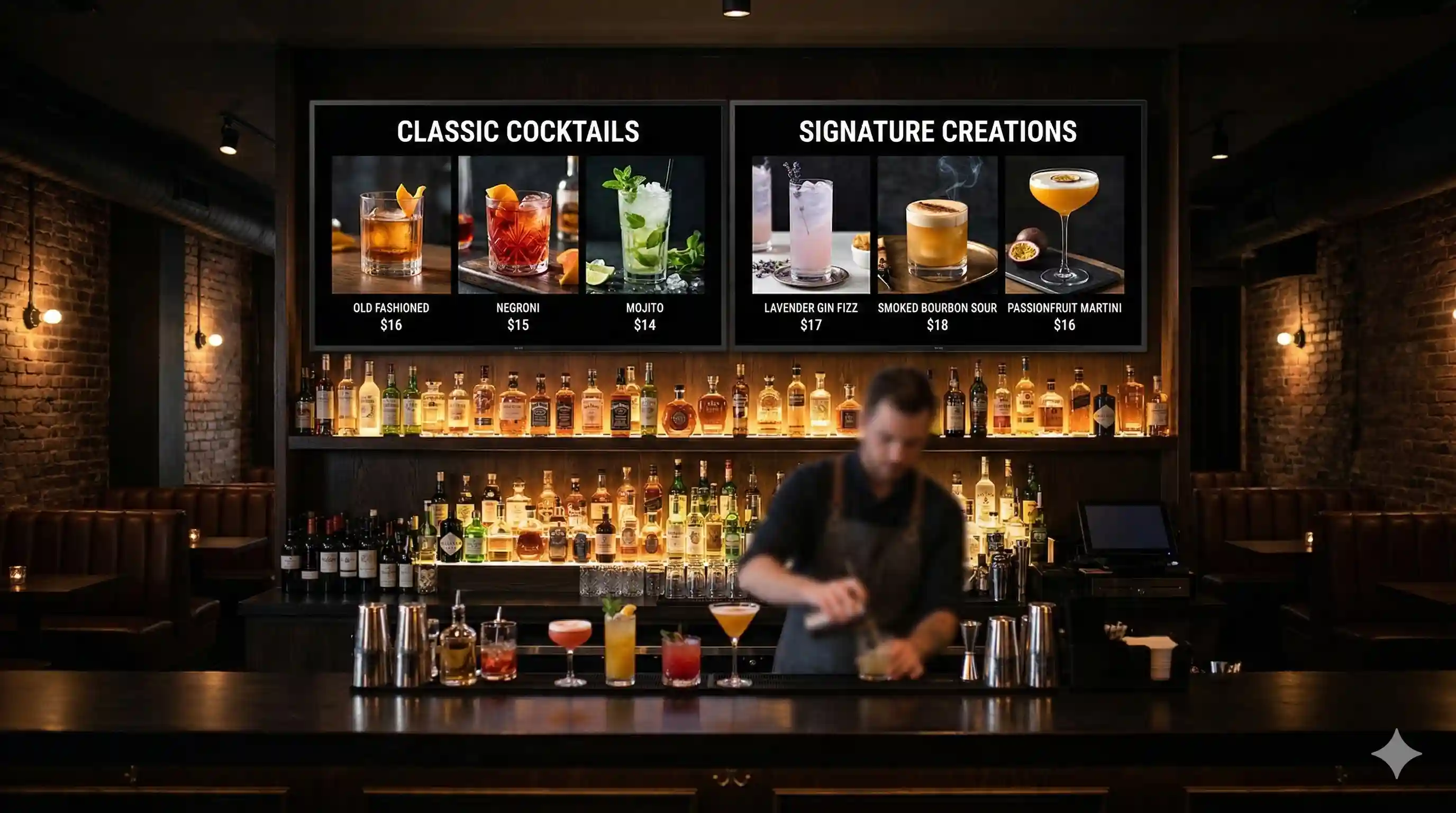 Dijital Menü Board - Eğlence ve gece hayatı mekanları için dijital ekran çözümü