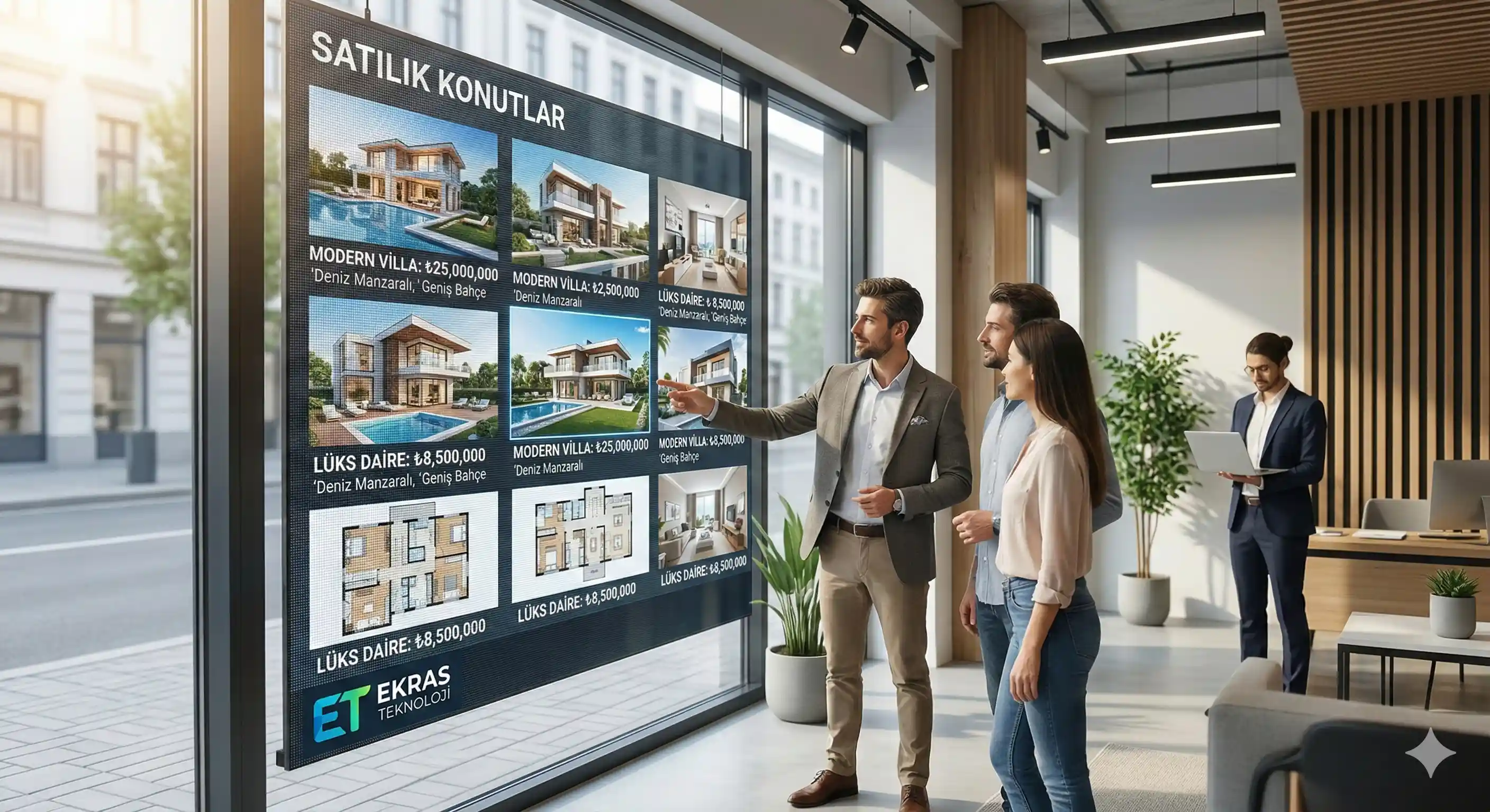 Emlak ve gayrimenkul dijital ekran çözümleri