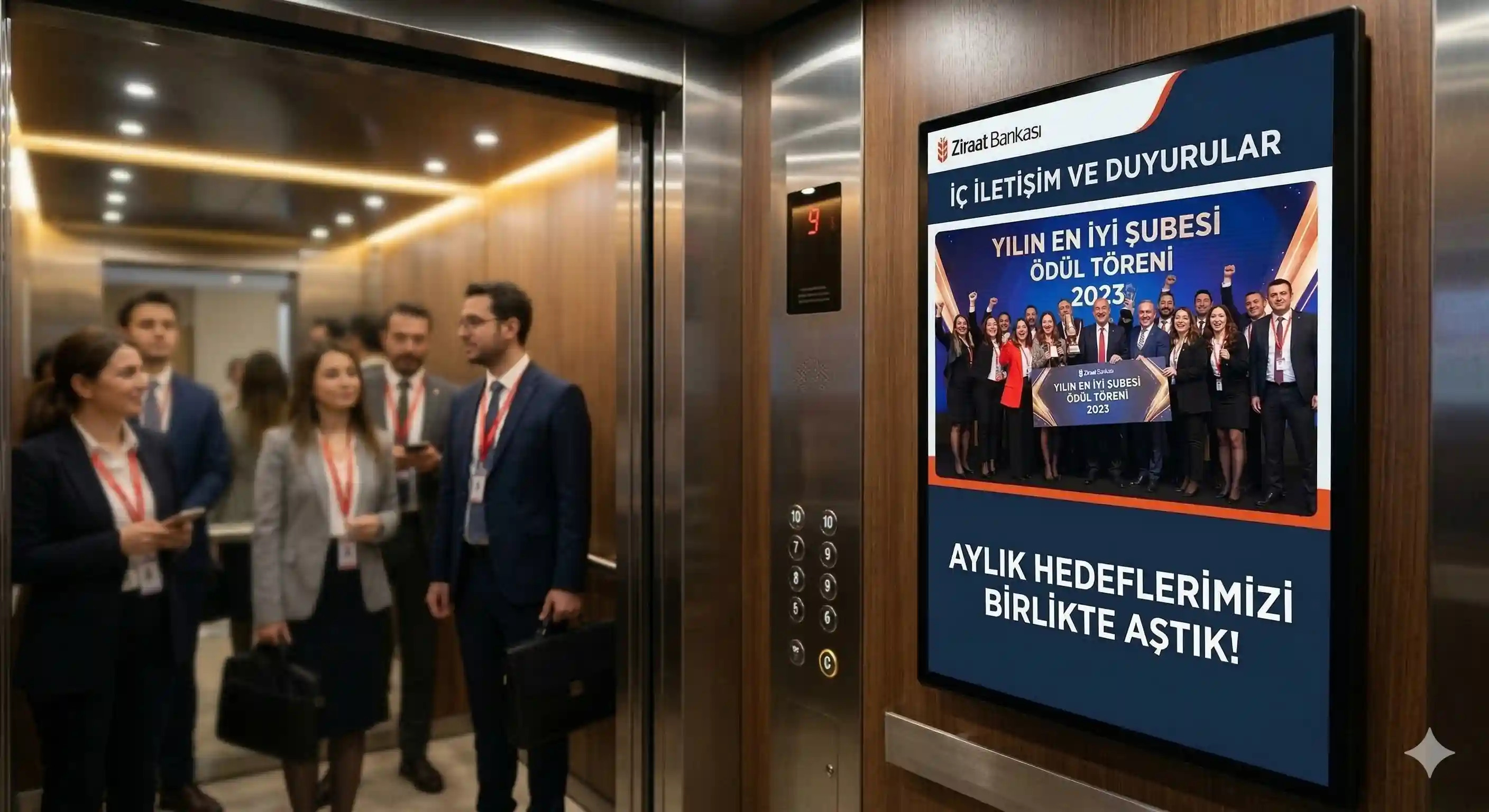 Asansör Ekranı - Finans sektörü için dijital ekran çözümü
