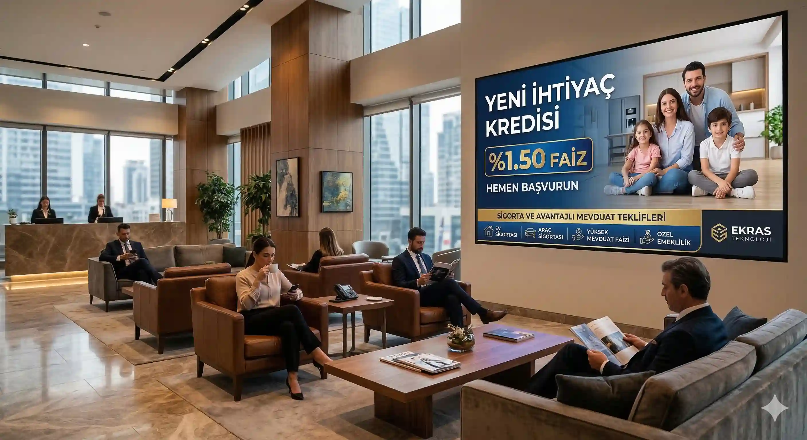 Digital Signage - Finans sektörü için dijital ekran çözümü
