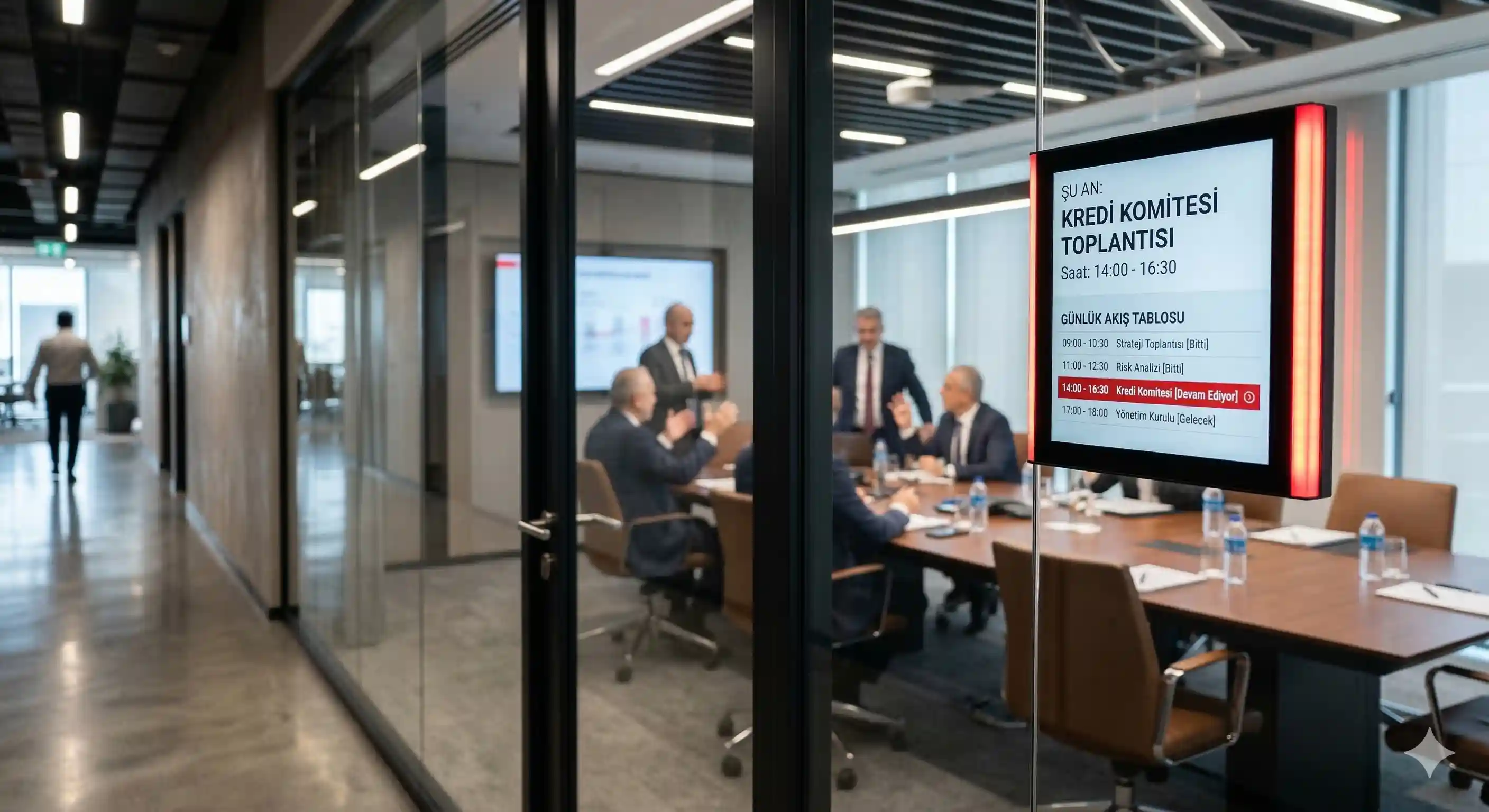 Toplantı Odası Bilgi Ekranı - Finans sektörü için dijital ekran çözümü