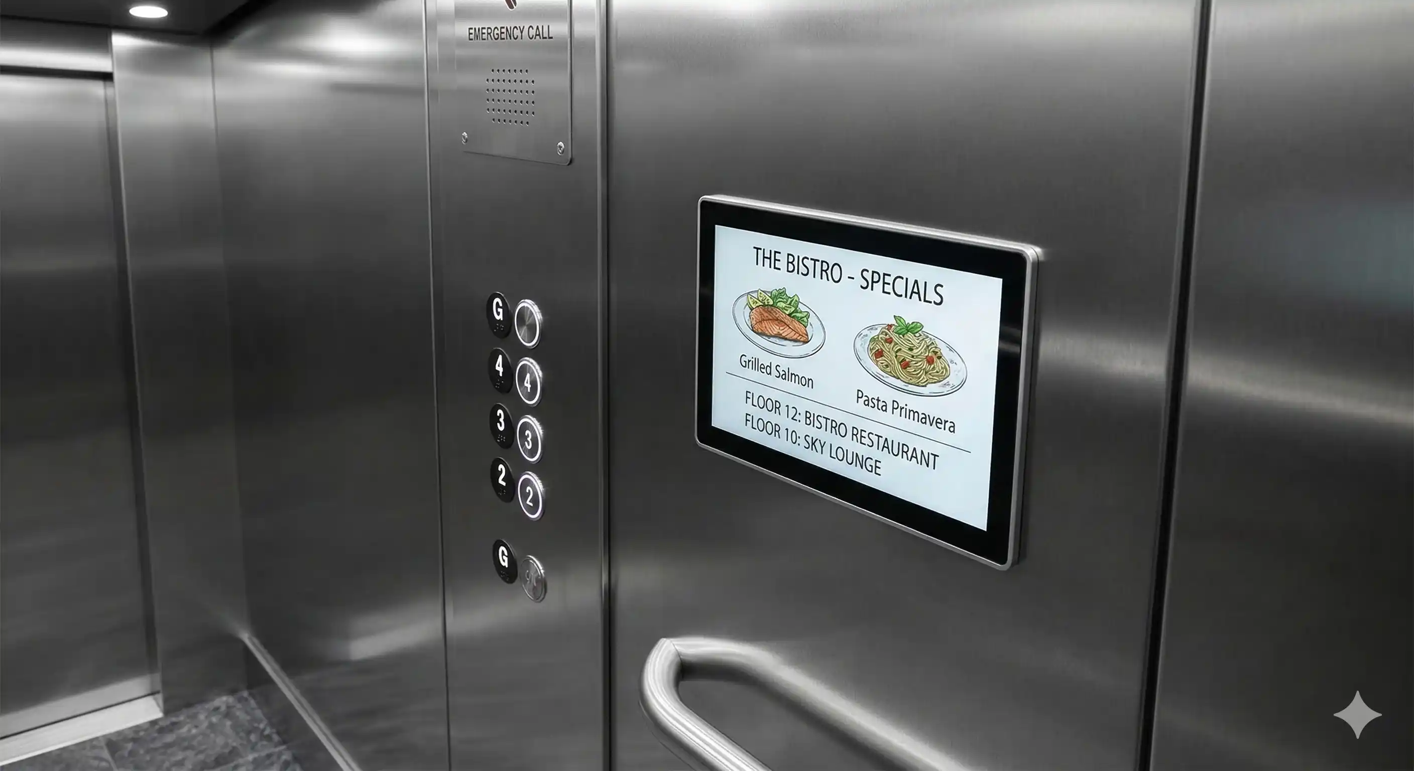 Asansör Ekranı - Restoran için dijital ekran çözümü
