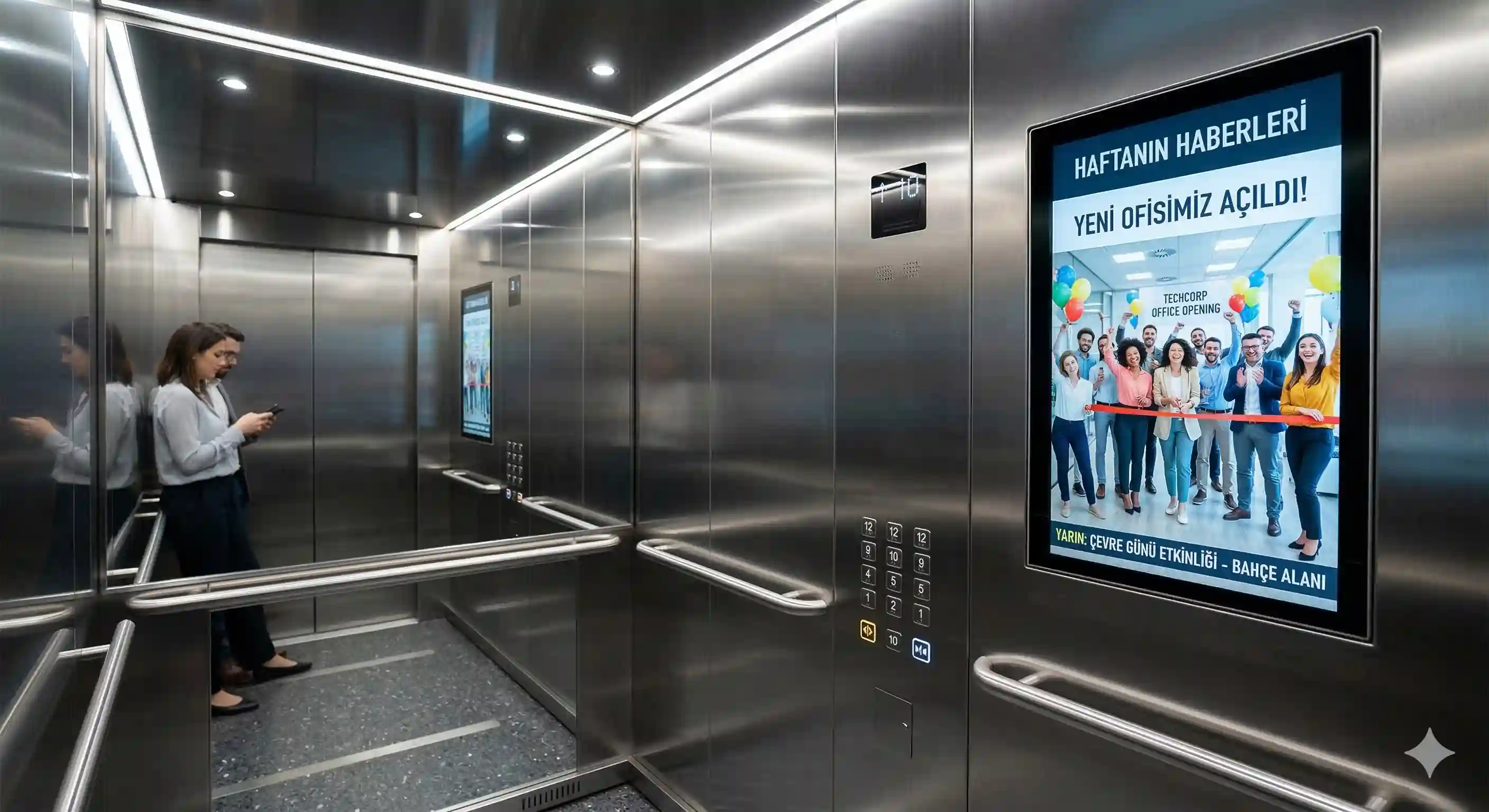 Asansör Ekranı - Kurumsal ofis için dijital ekran çözümü