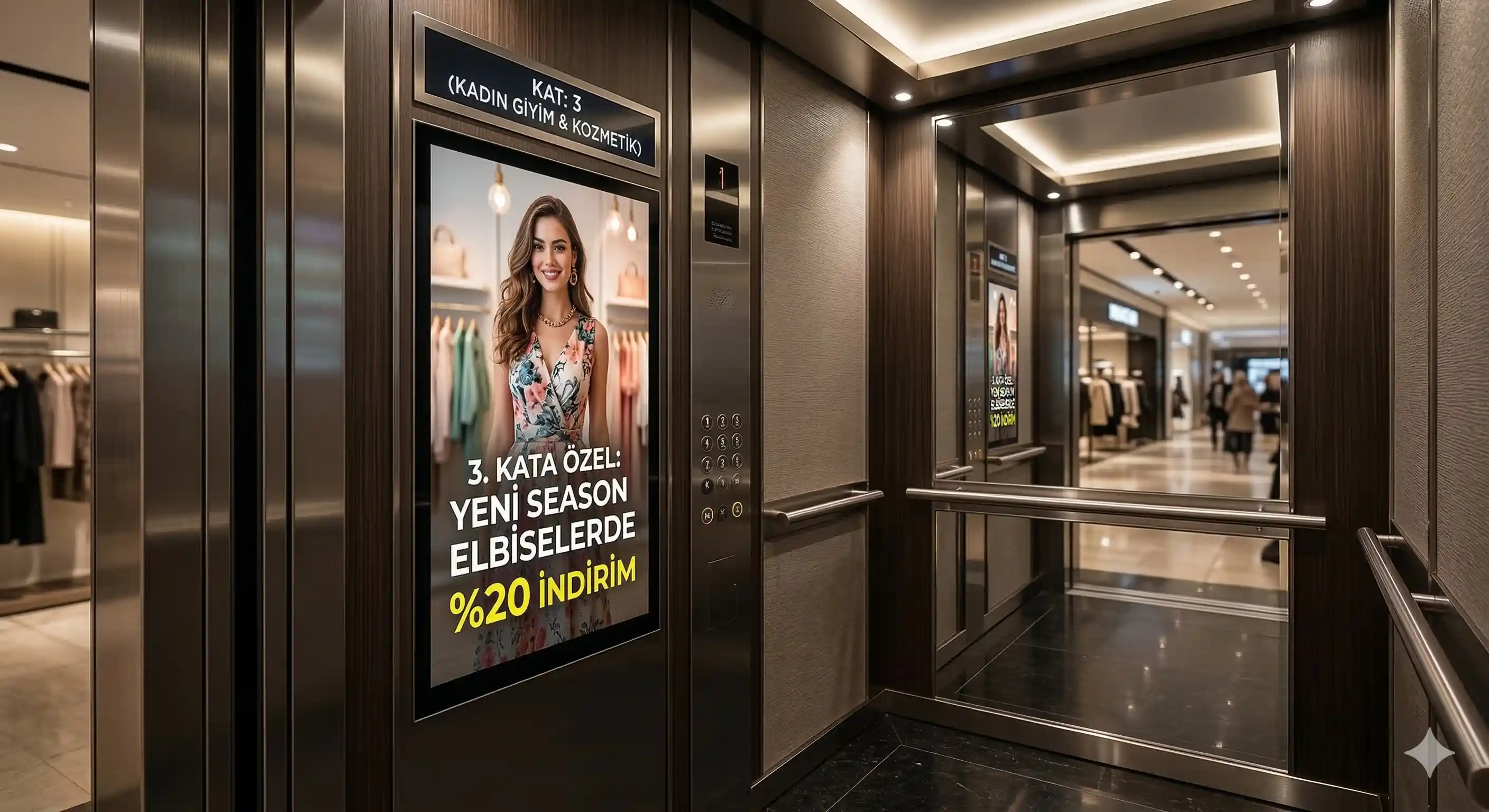 Asansör Ekranı - Mağaza ve AVM için dijital ekran çözümü