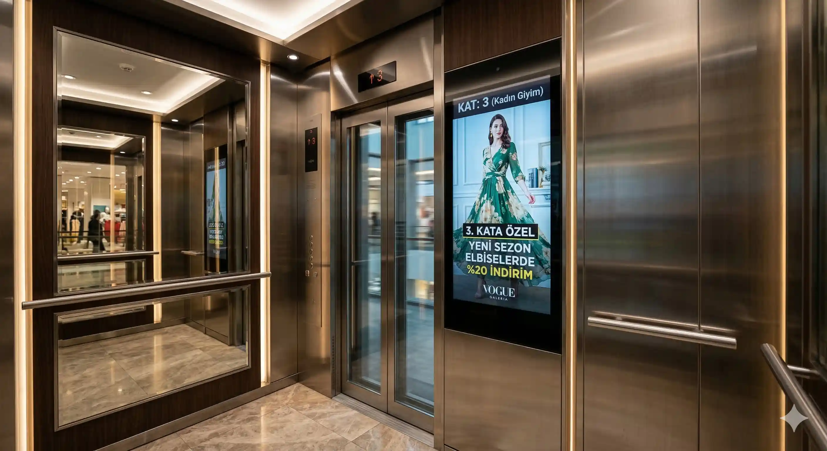 Asansör Ekranı - Perakende mağazalar için dijital ekran çözümü