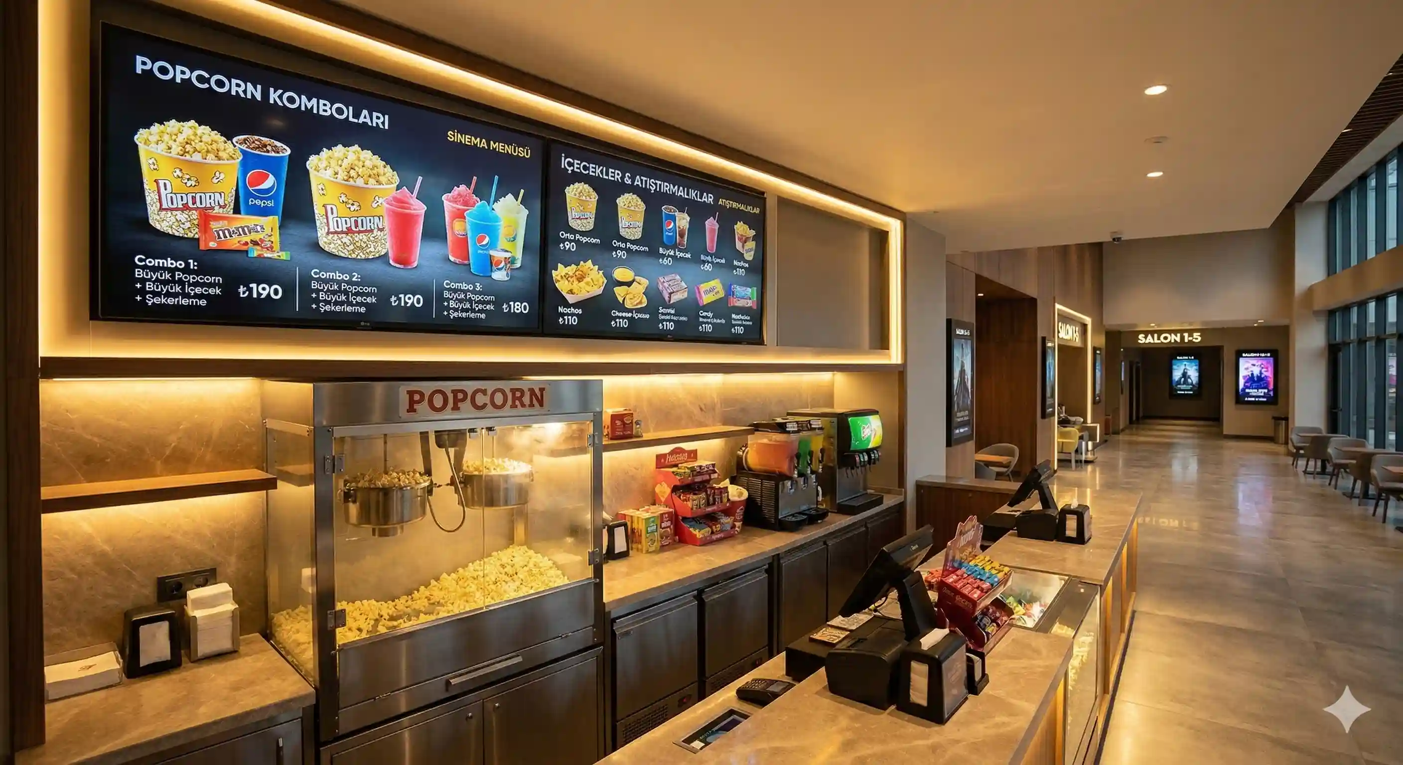 Dijital Menü Board - Sinema ve kültür mekanları için dijital ekran çözümü