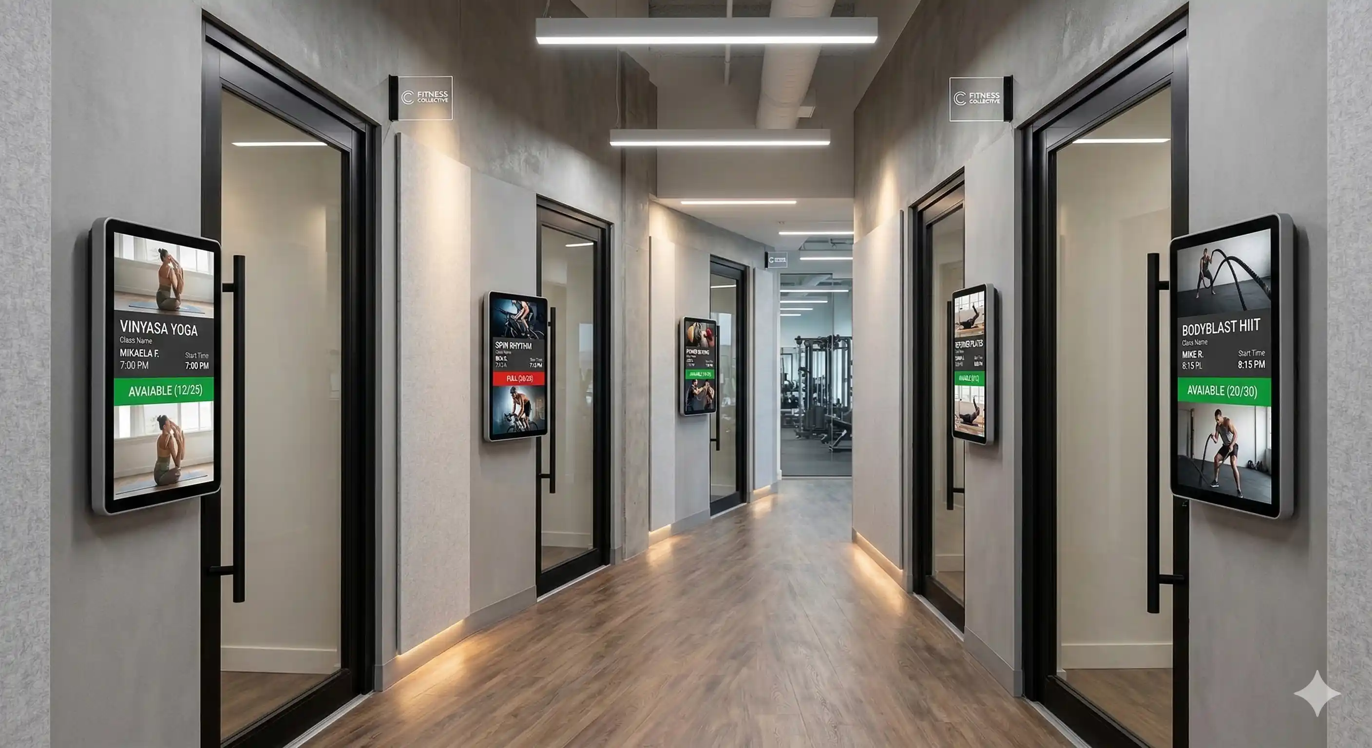 Kapı Önü Bilgi Ekranı - Spor salonu için dijital ekran çözümü