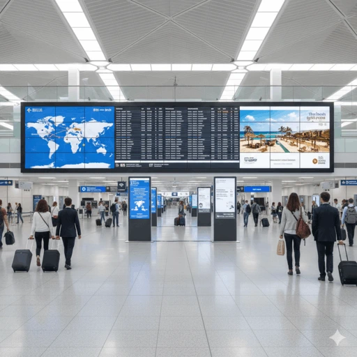 Ulaşım ve havalimanları için dijital ekran çözümleri